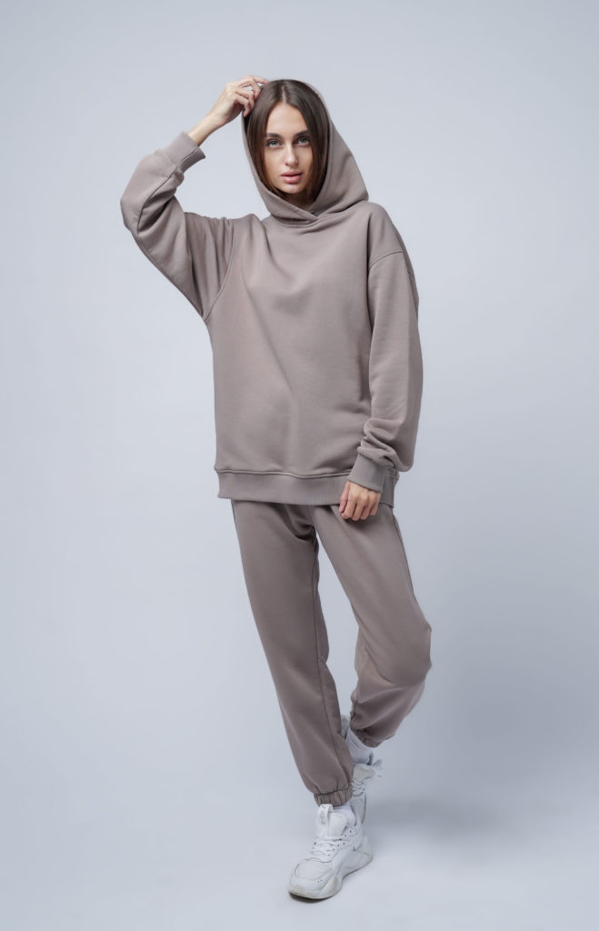 костюм женский из футера капучино