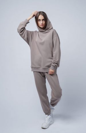 костюм женский из футера капучино