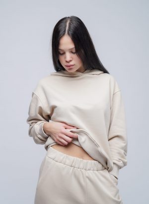худи костюм крем