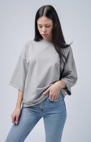 футболка оверсайз, серая